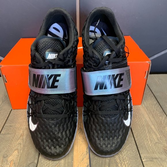 ~New W/ Missing Lid Box! Nike Triple Jump Elite Black Grey Spike Track Size 15 - Picture 3 of 5